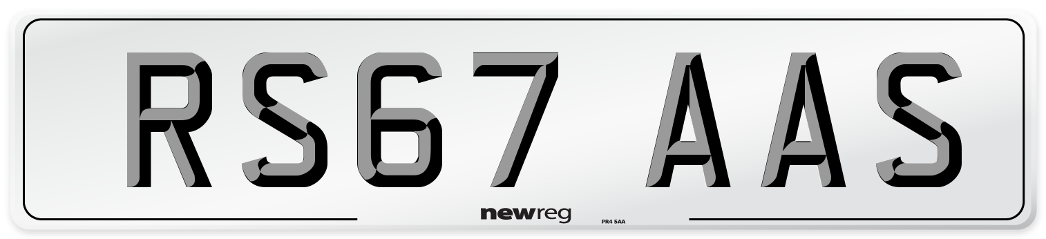 RS67 AAS Number Plate from New Reg